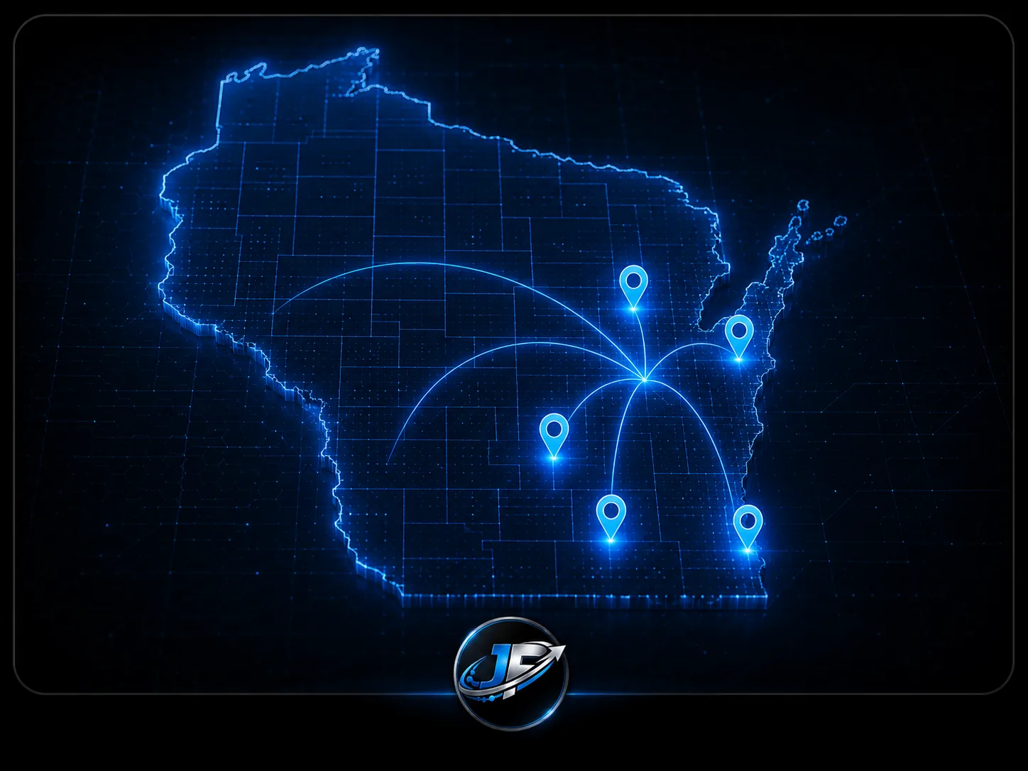 JF Technologies Wisconsin service area map